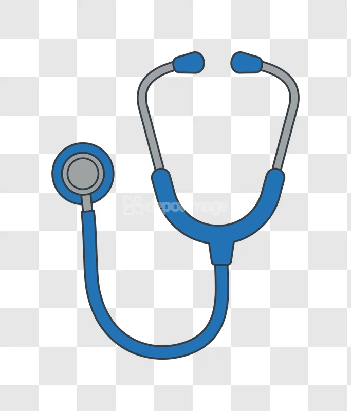 Blue and Gray Stethoscope Medical Equipment, flat design transparent background