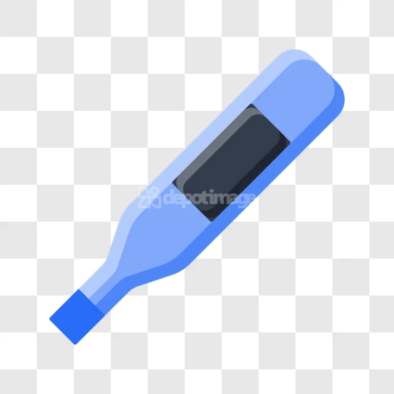 Blue Digital Medical Thermometer Device flat icon transparent background