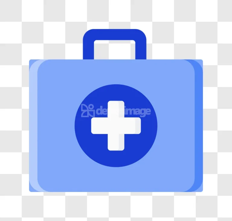 Blue First Aid Kit Medical Flat Icon flat graphic design with cross