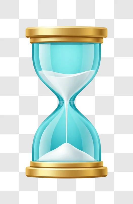 Blue Hourglass Golden Accents Sand Flowing