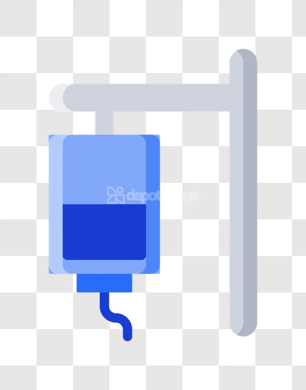 Blue Iv Drip Medical Infusion Flat Design flat icon transparent background