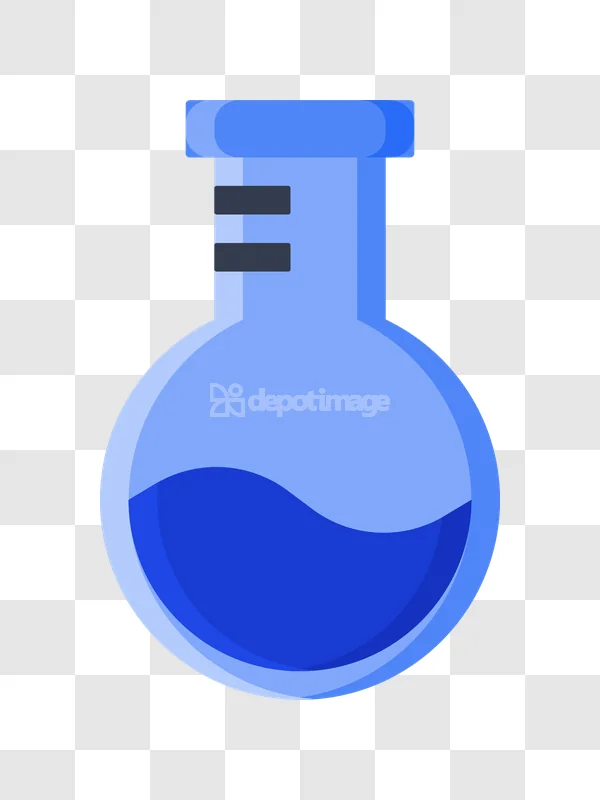 Blue Laboratory Flask Chemical Solution Measurement