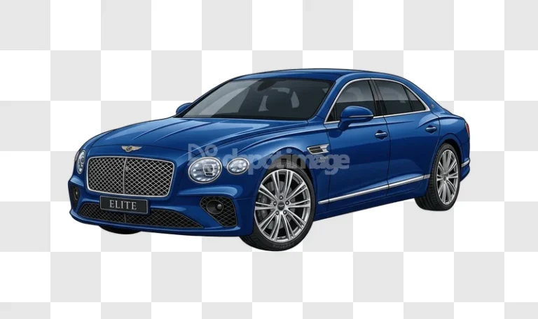 Blue Luxury Sedan Car Elite Model Aurora sleek blue car transparent background