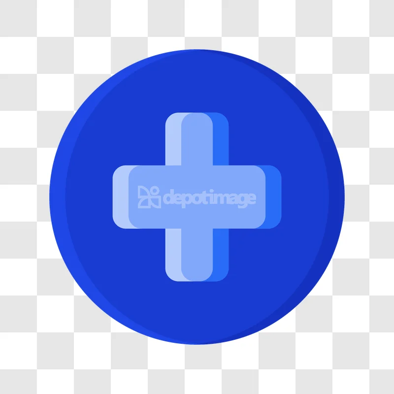 Blue Medical Cross Health Icon flat style blue circle