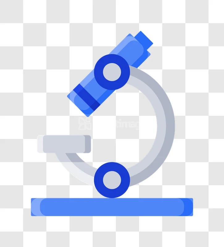 Blue Medical Microscope Laboratory Device flat icon transparent background