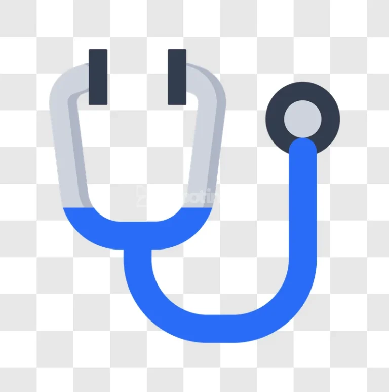 Blue Medical Stethoscope Health Equipment flat icon transparent background