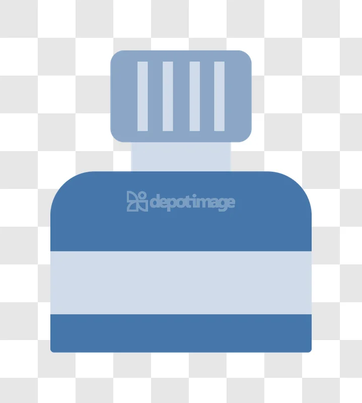 Blue Medicine Bottle With Cap Medical flat icon blue white