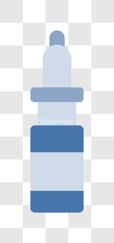 Blue Nasal Drops Eye Medicine Bottle Flat Icon, flat style blue transparent