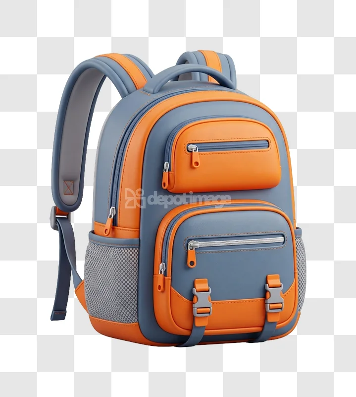 Blue Orange School Backpack