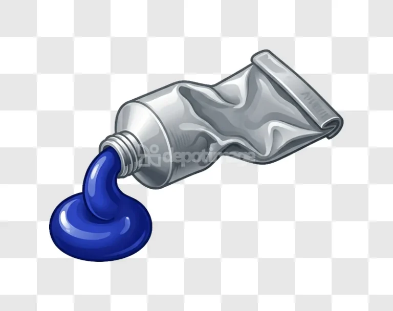 Blue Paint Squeezed Tube Art Tool