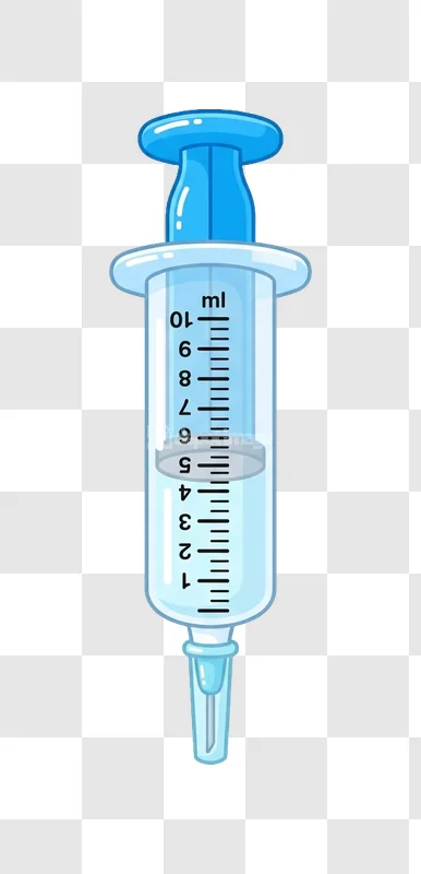 Blue Plastic Medical Syringe Liquid Ml