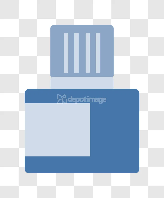 Blue Rectangular Medicine Bottle With Cap flat icon transparent background