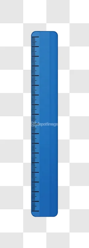 Blue Ruler Measurement Tool Vertical Illustration with dark markings