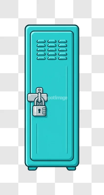 Blue Teal Metal Gym School Locker Padlock