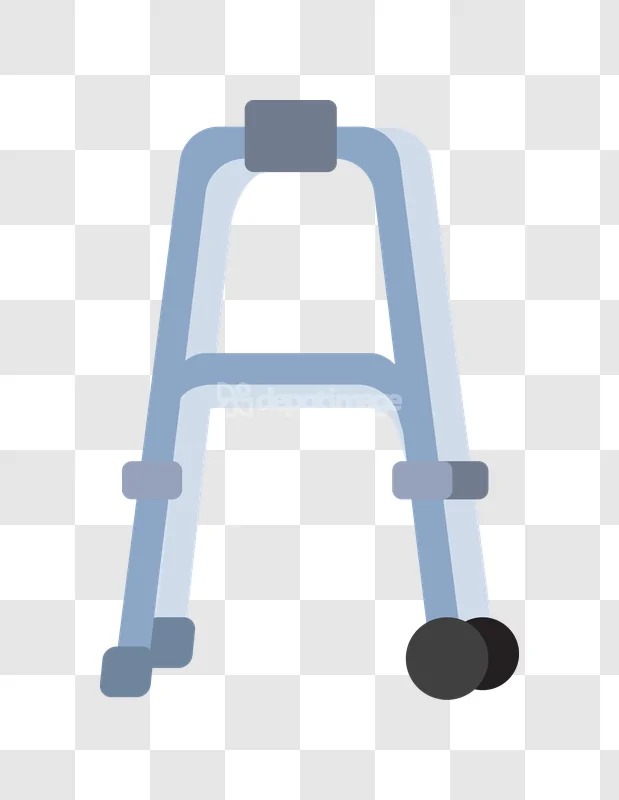Blue Walker Aid Medical Mobility Equipment flat design light blue