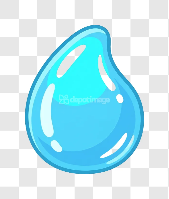 Blue Water Drop Glossy Weather Icon Vector
