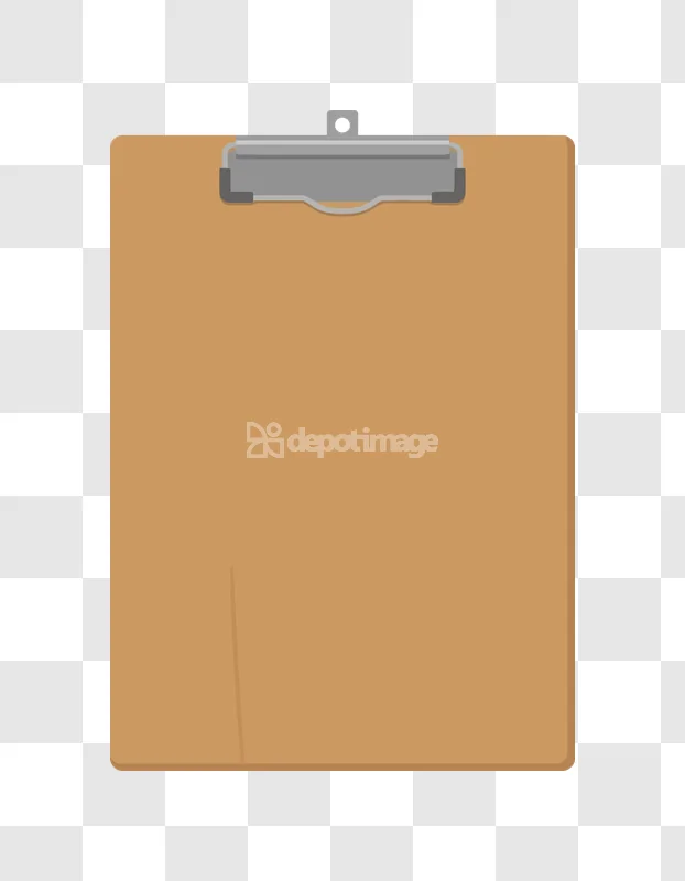 Brown Clipboard Flat Graphic Design Artwork, minimalist style brown grey