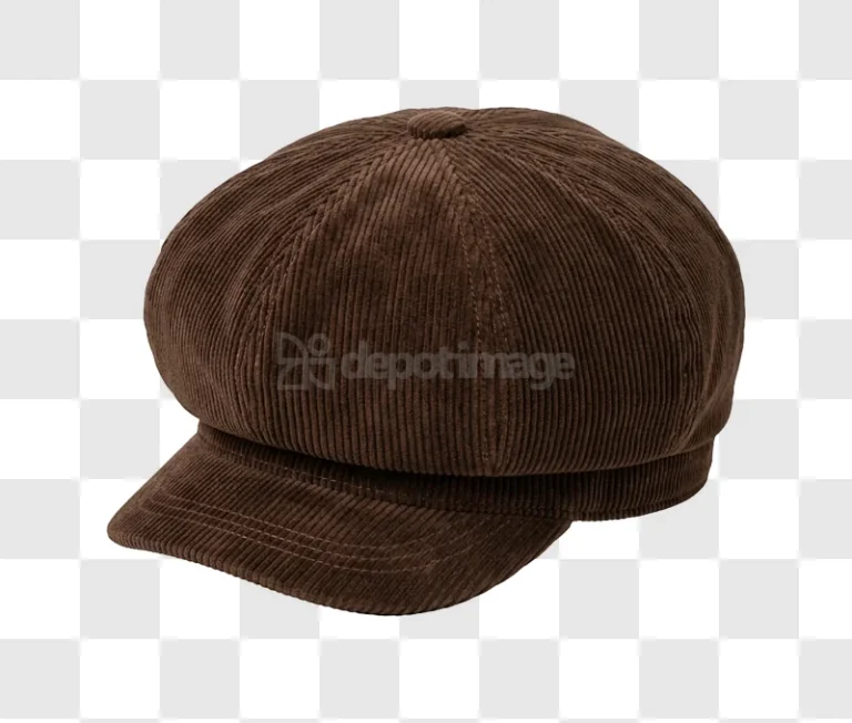 Brown Corduroy Flat Cap Dark brown ribbed texture