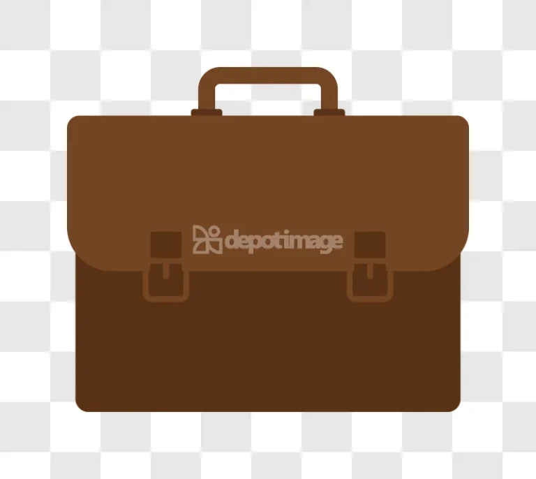 Brown Flat Style Briefcase Icon flat brown design