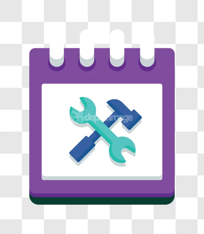 Calendar Developer Software Maintenance Icon flat icon purple blue teal