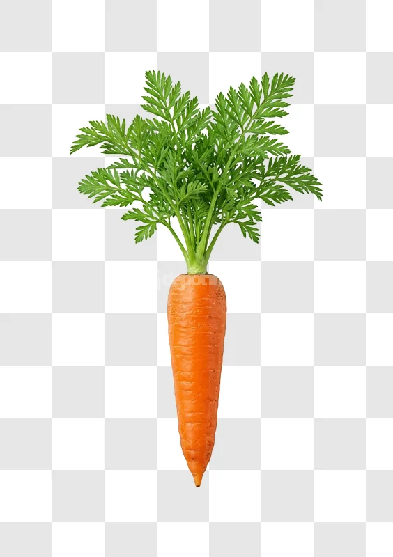 Carrot Green Top Fresh vibrant orange green leaves transparent background