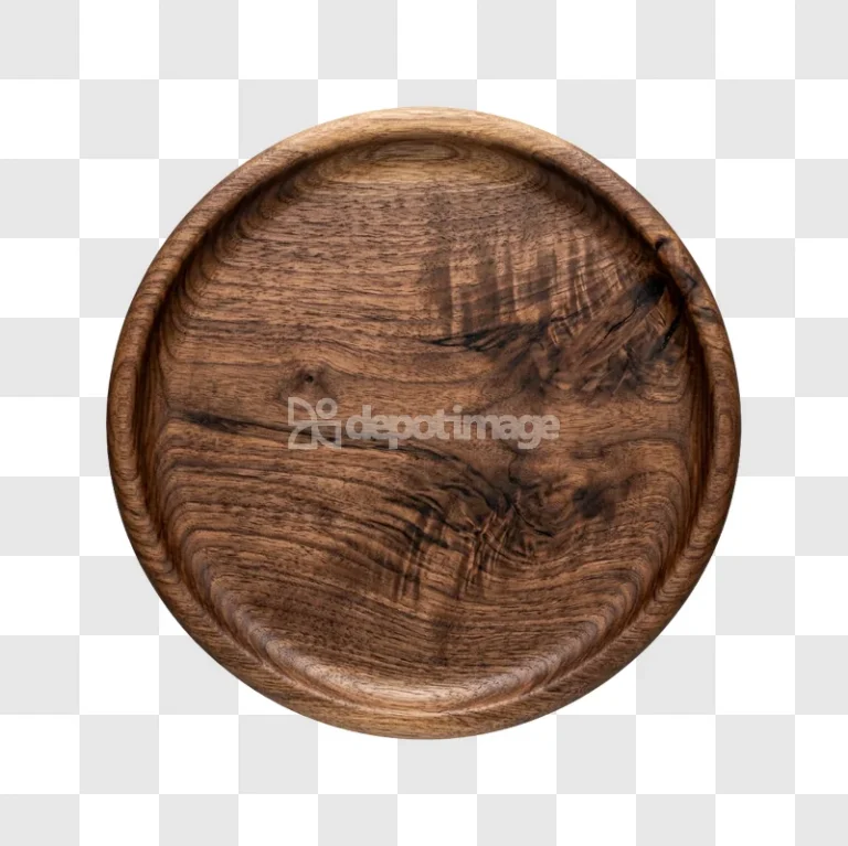 Circular Dark Walnut Wood Serving Tray dark brown grain texture
