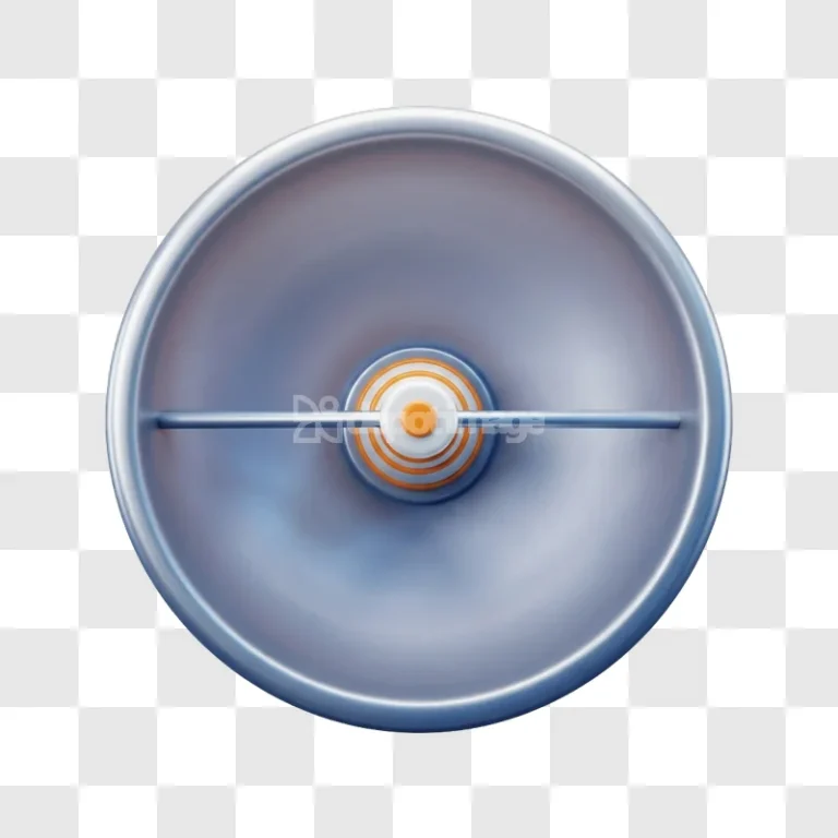 Circular Gray Metallic 3d Speaker Icon metallic gray blue 3d render
