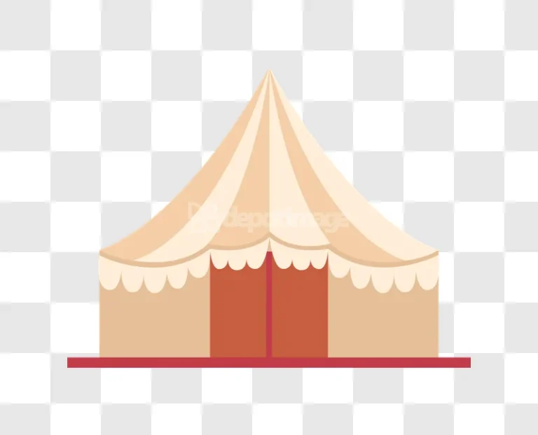 Circus Tent Red White Event Fair flat design transparent background