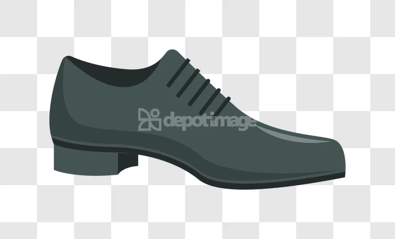 Classic Mens Black Oxford Dress Shoe Wedding Formal dark grey flat design