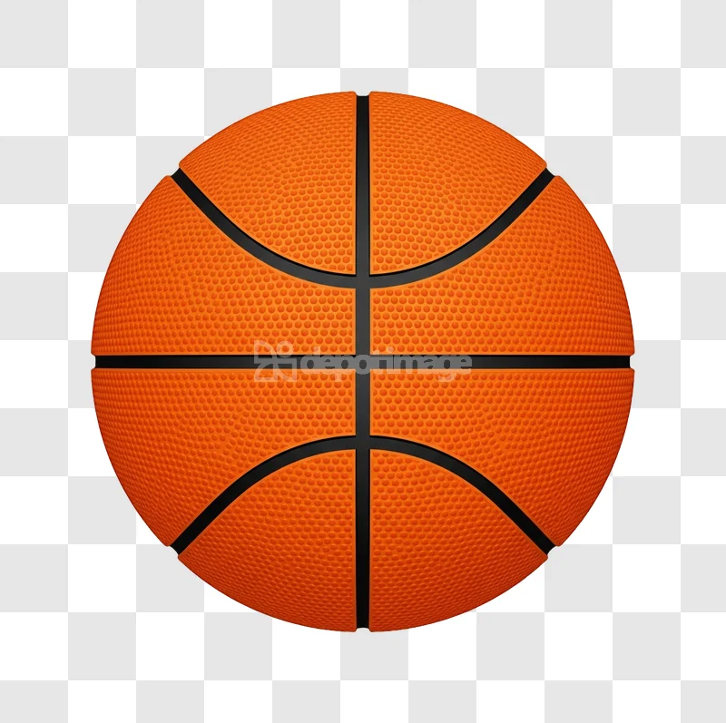 Classic Orange Basketball Close up Surface Details vibrant orange textured black lines