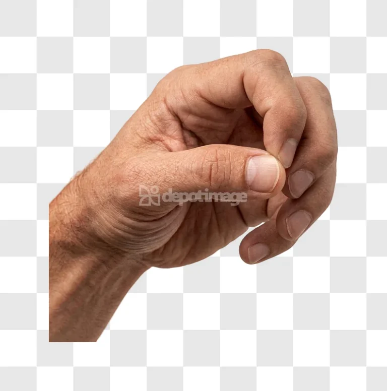Clenched Hand Against Muted adult hand skin detail