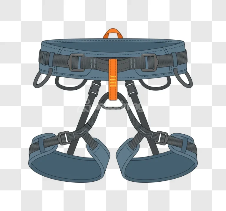 Climbing Harness Gear Illustration blue orange flat design