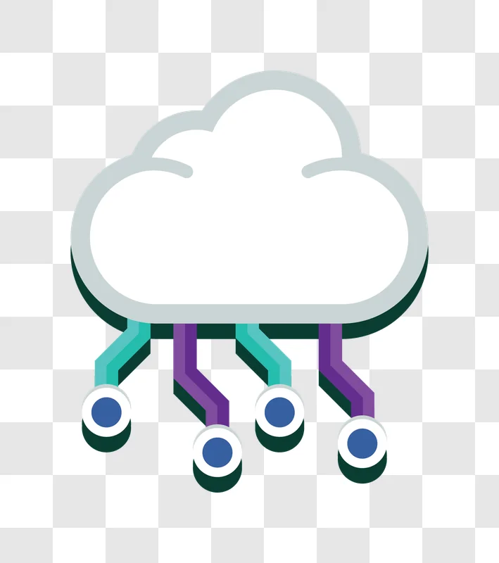 Cloud Computing Data Network Icon Purple