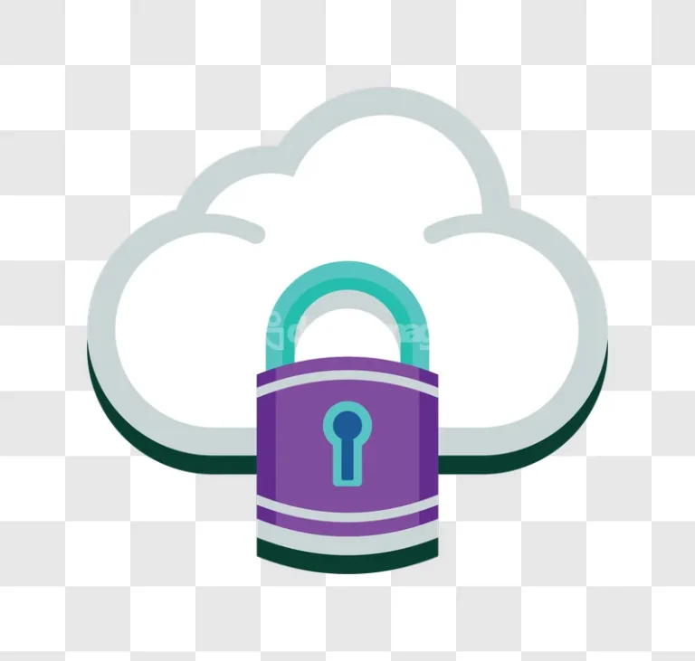 Cloud Security Padlock Icon Purple