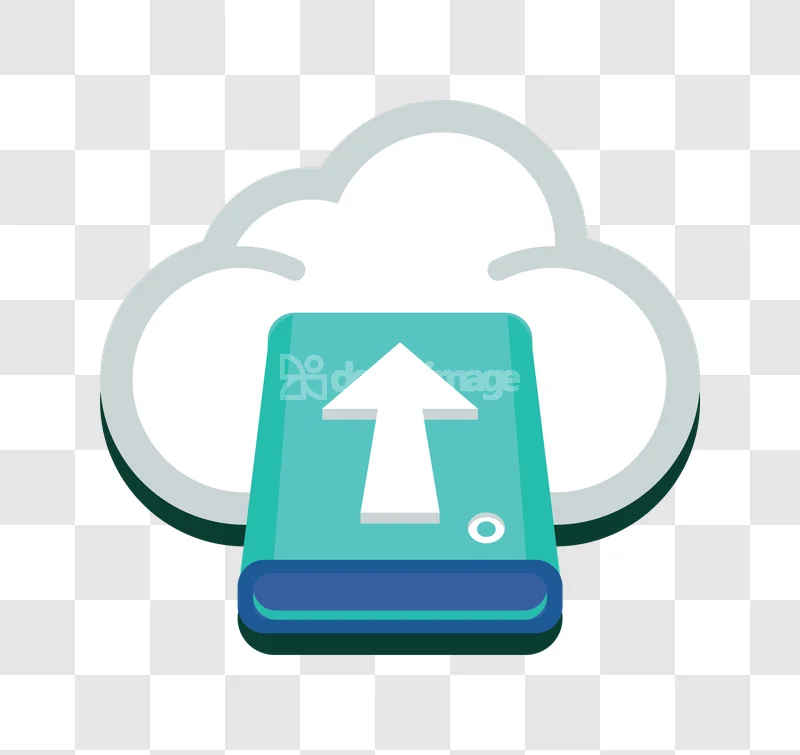 Cloud Upload Server Computing Icon flat design white teal