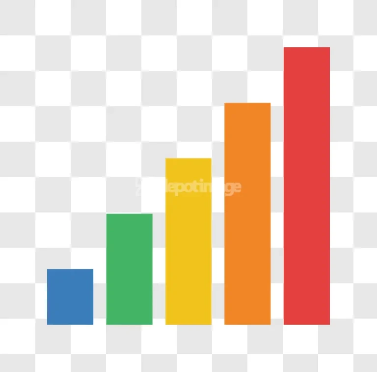 Colorful Bar Graph Showing Increasing Values vibrant ascending bars black background