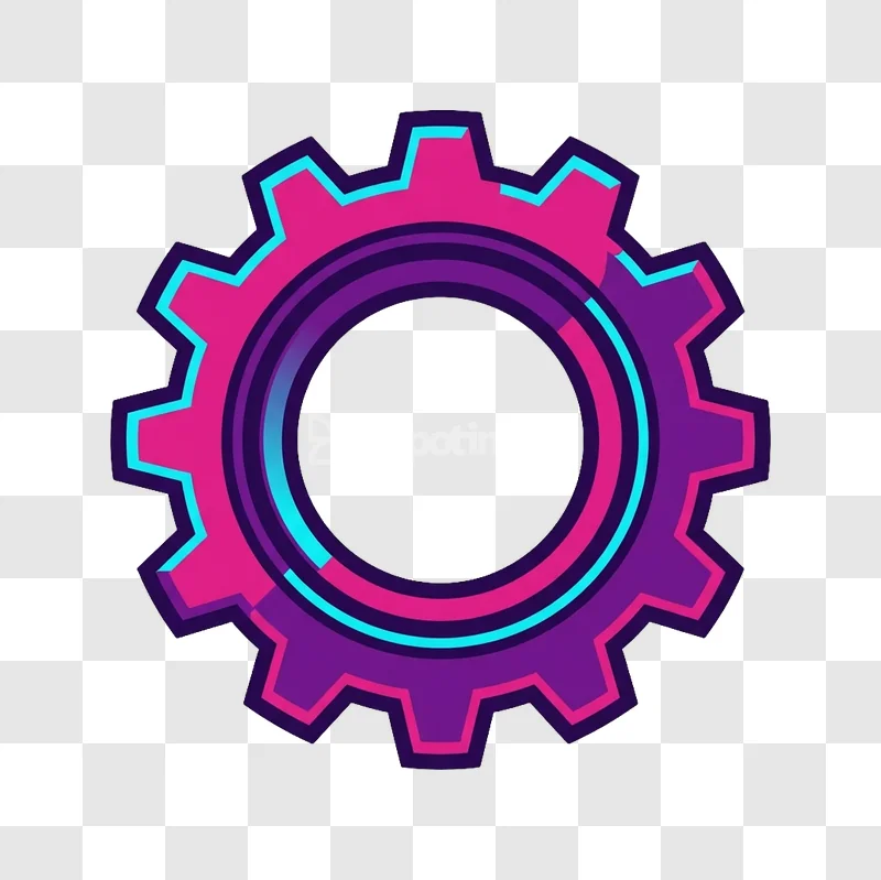 Colorful Gradient Gear Cog Icon vibrant pink purple blue