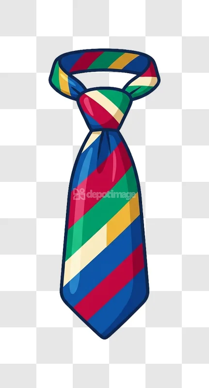 Colorful Striped Necktie Fashion Accessory Vector