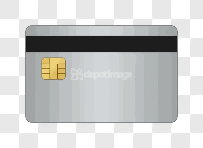 Credit Card Back With Chip and Magnet gray plastic gold chip