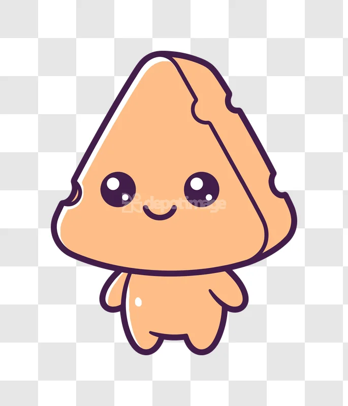 Cute Kawaii Cheese Character cartoon style orange character