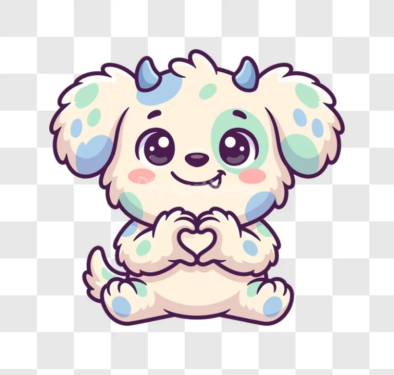Cute Monsters Heart Hands Vector Illustration, cartoon style colorful monster transparent background