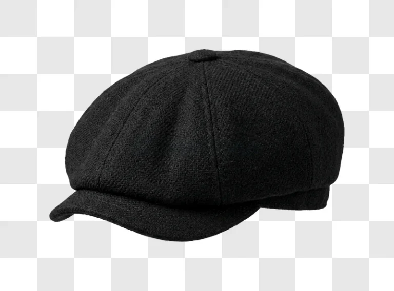 Dark Gray Flat Cap With Texture with visible fabric texture