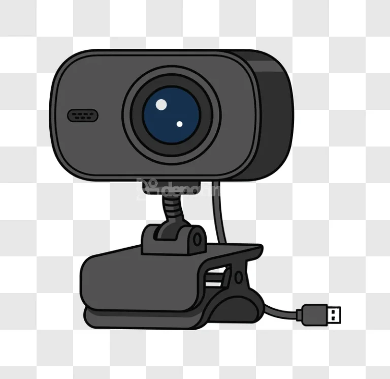 Dark Grey Webcam vector illustration transparent background