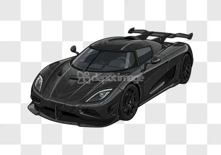 Dark Koenigsegg Agera R Car Illustration Front High detailed black artwork