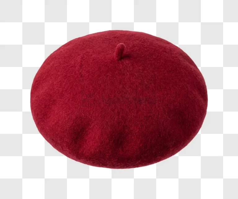 Dark Red Felt Beret on Black felt texture isolated object