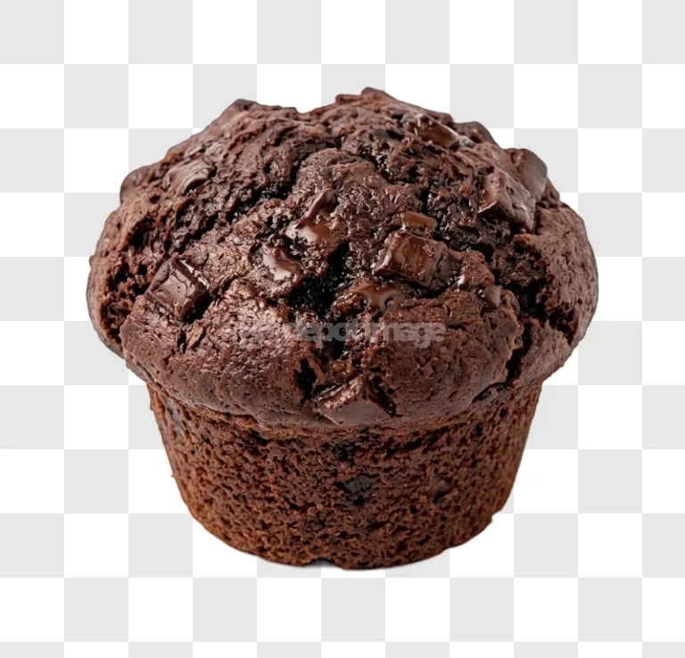 Double Chocolate Muffin Baked dark brown chocolate chips baked