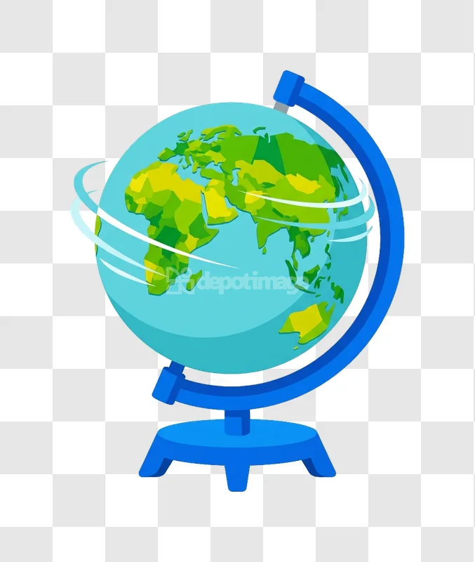 Earth Globe Spinning Blue Stand Map Travel