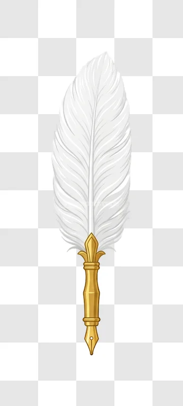 Elegant White Feather Gold Quill Pen Writing Tool