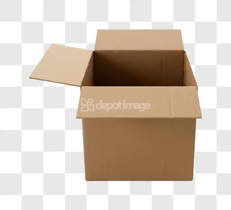 Empty Brown Cardboard Shipping Box Open brown open transparent background