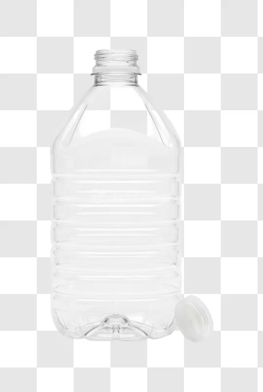 Empty Clear Plastic Water Bottle with cap transparent background